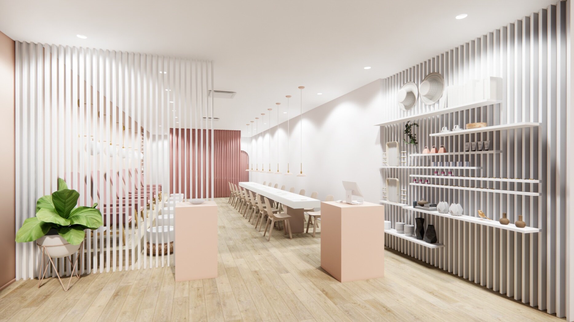 Modern beauty salon design - Urvission Interiors