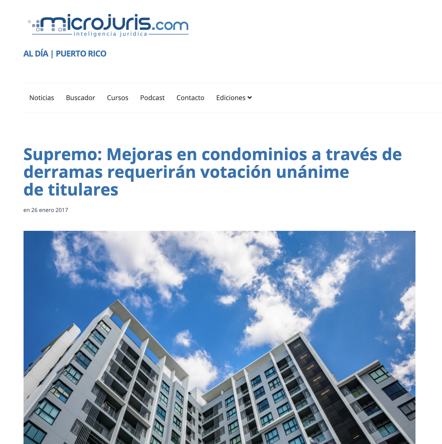Microjuris, 26 de enero de 2017