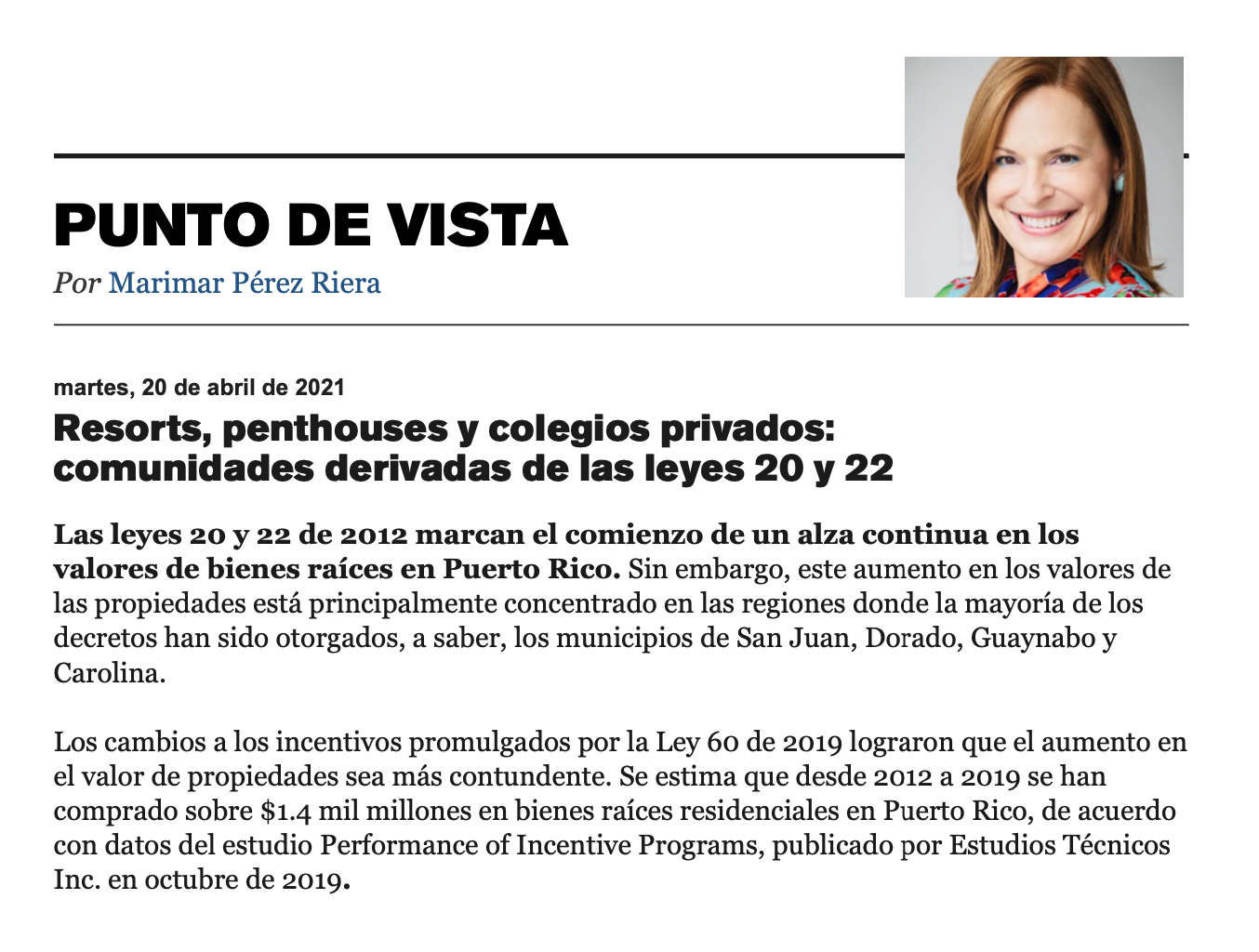 El Nuevo Día, 20 de abril de 2021