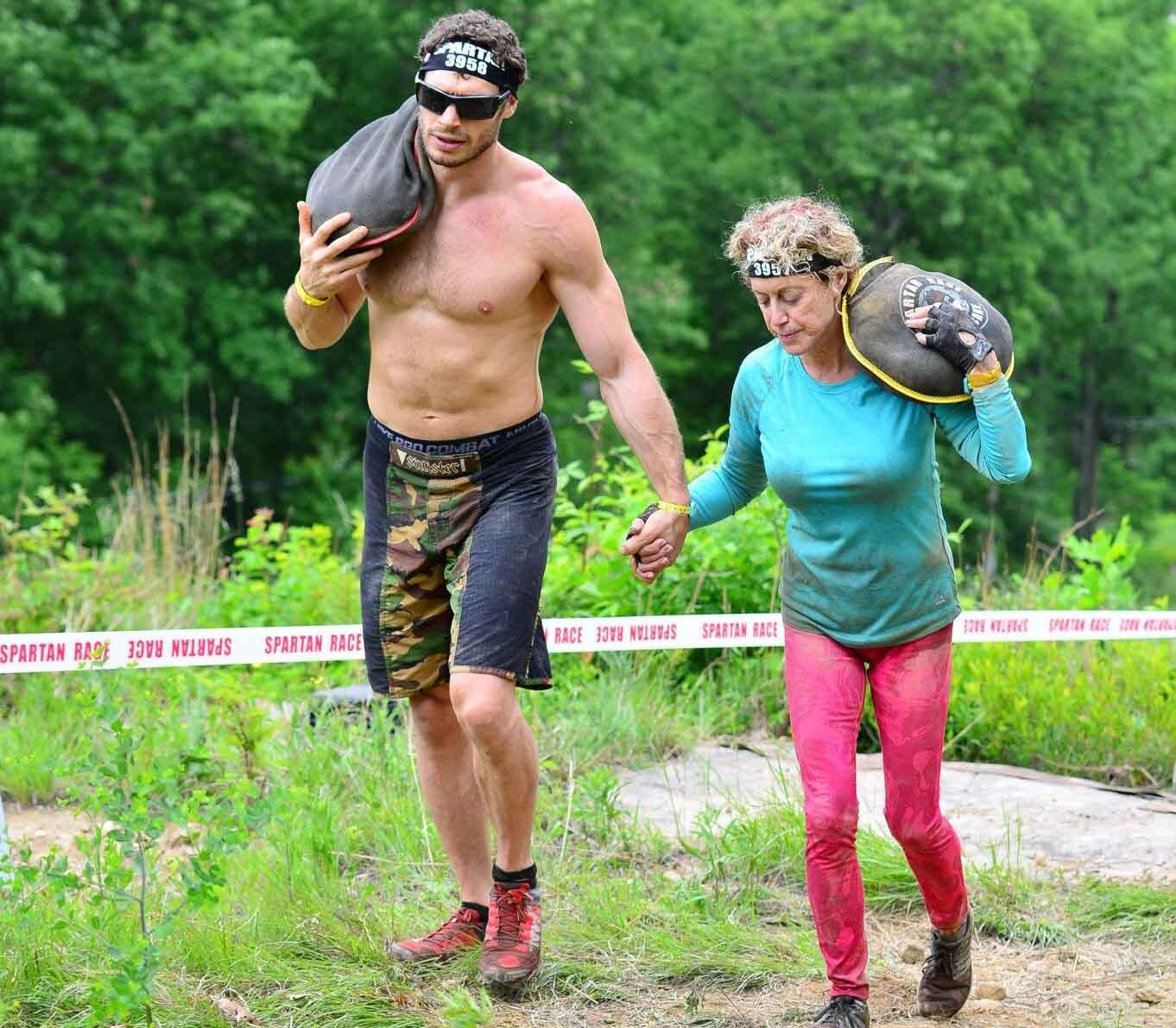 Brendan Weafer and his mother, Spartan Race