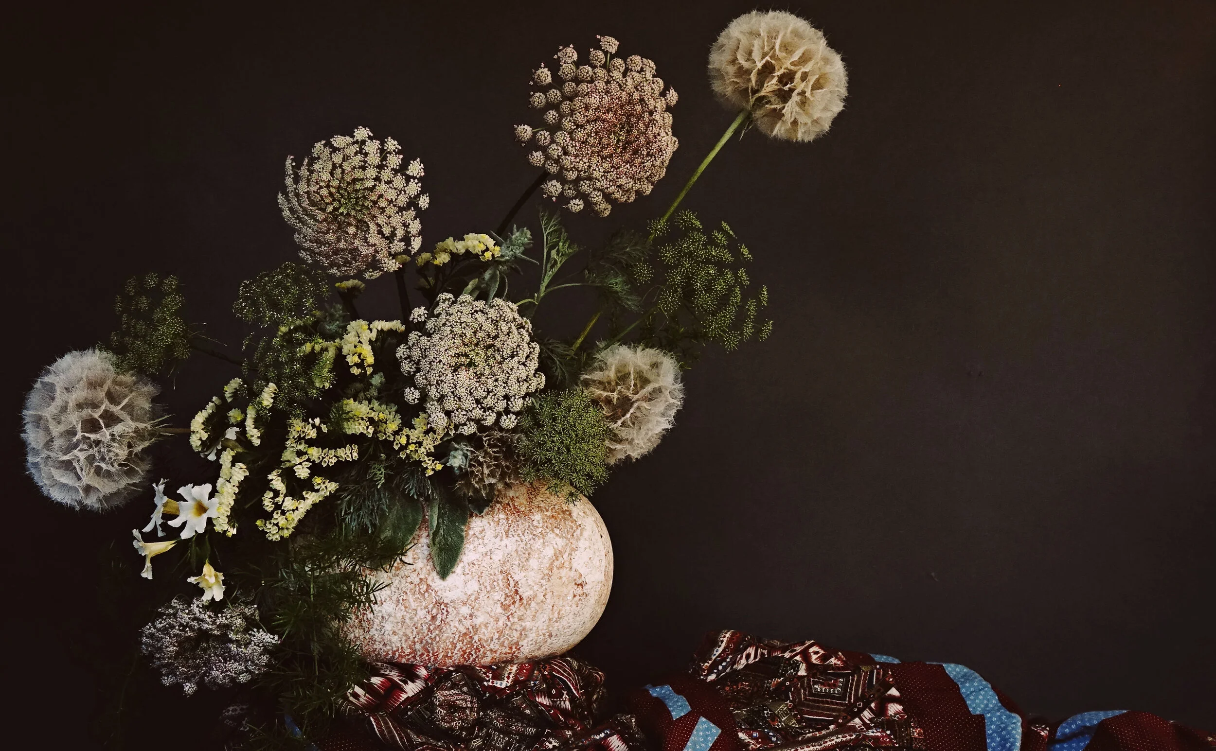 Queen Anne's Lace with Foraged Blossoms