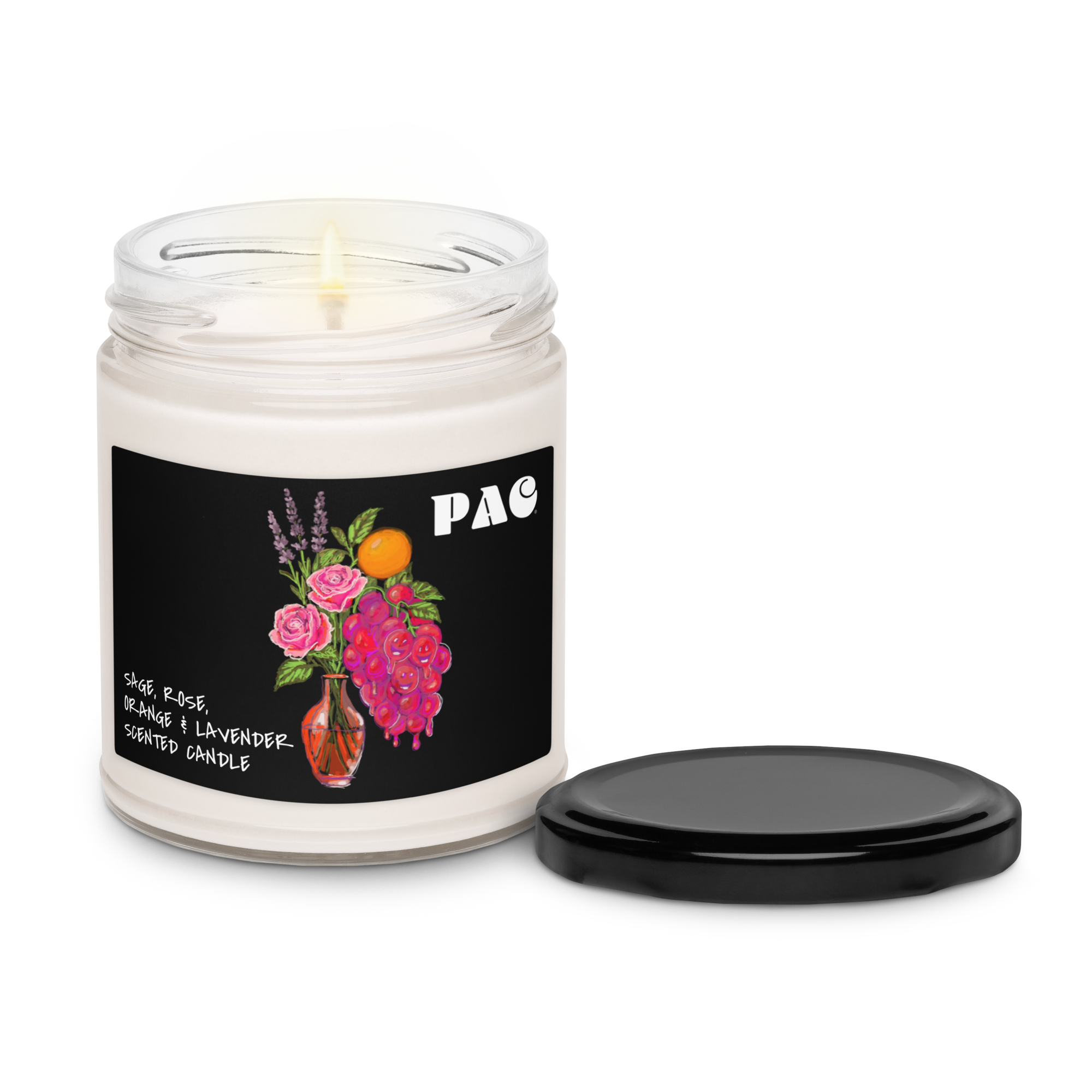 SAGE, ROSE, ORANGE, & LAVENDER SCENTED CANDLE