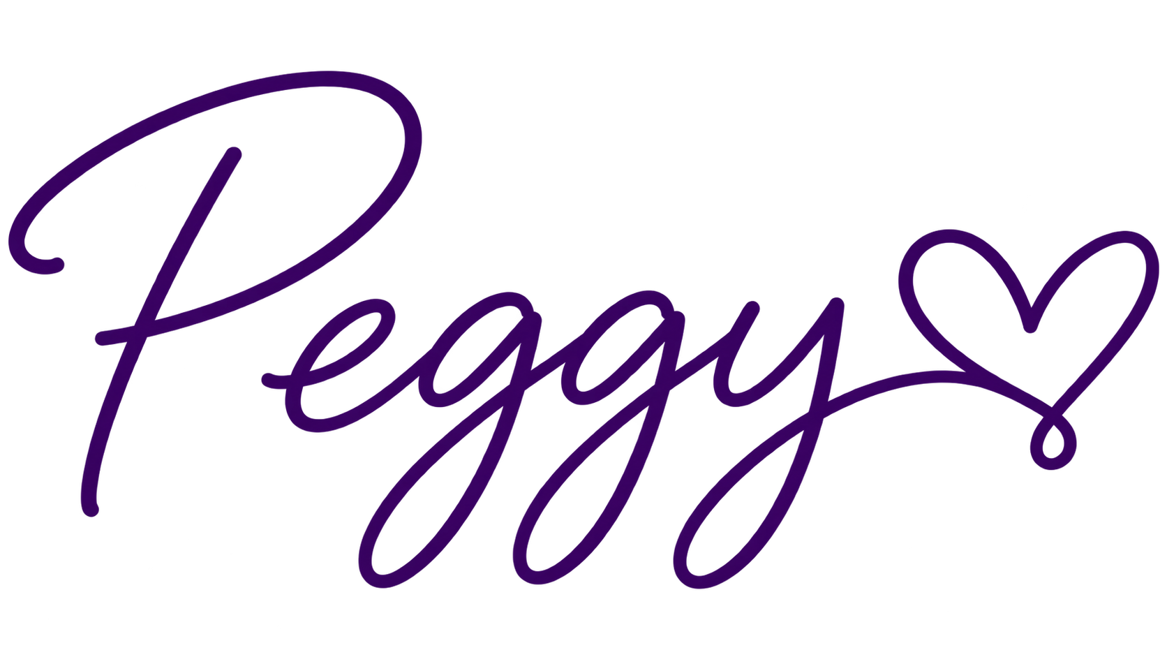 The word 'Preggly' written in purple cursive script with a small heart at the end.