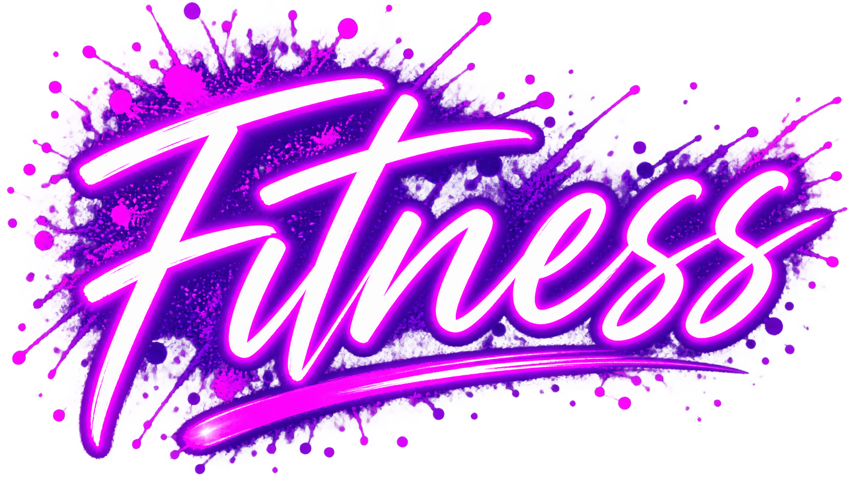 Neon sign with the word "Tiffany" written in cursive white letters against a purple and blue background, with a splash paint effect.