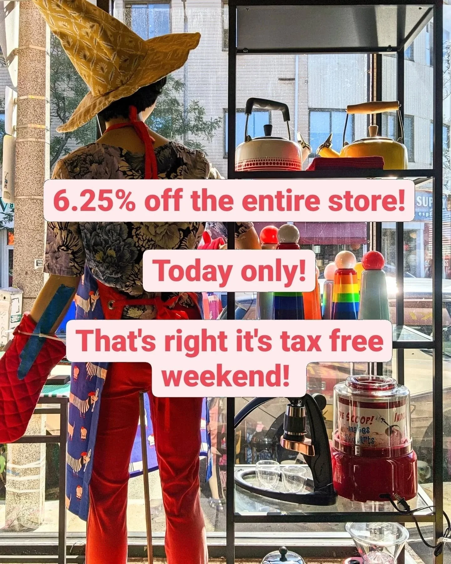 Today and tomorrow save a whopping 6.25% on everything in the store! That's right it's the annual tax holiday this weekend, so come grab that @vitamix blender, @zwilling_usa knife, @staub_usa dutch oven, or a new set of beautiful @miyacompany bowls!