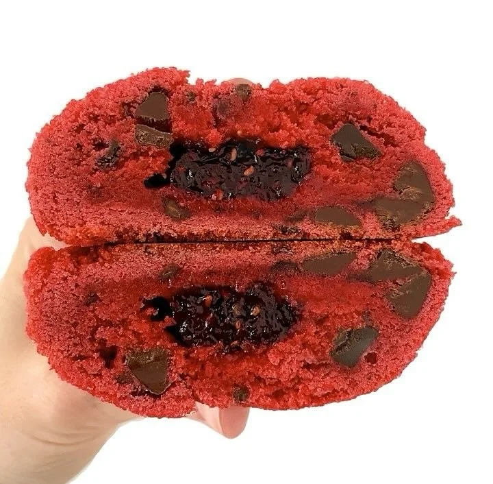 Who&rsquo;s ready for the snow?? ❄️ You&rsquo;ll be stuck inside tomorrow, so take advantage and get your February cookie order in when they open at 8pm! Then, you can indulge in the decadence of February with our Dark Chocolate Raspberry Cookie! 🍫☃