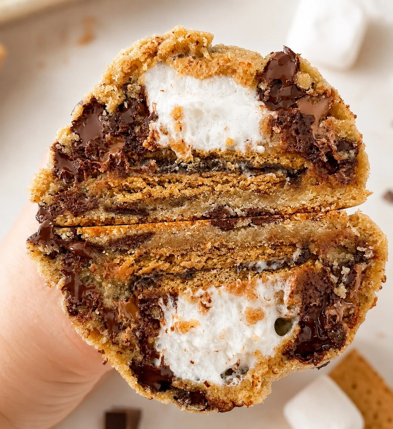 July flavors are incoming!!! This s&rsquo;mores cookie just might be my all time favorite 😍🔥

This chocolate chip cookie dough is stuffed with a gooey marshmallow and graham cracker and tastes like summer!

July orders will open next Sunday (the 28