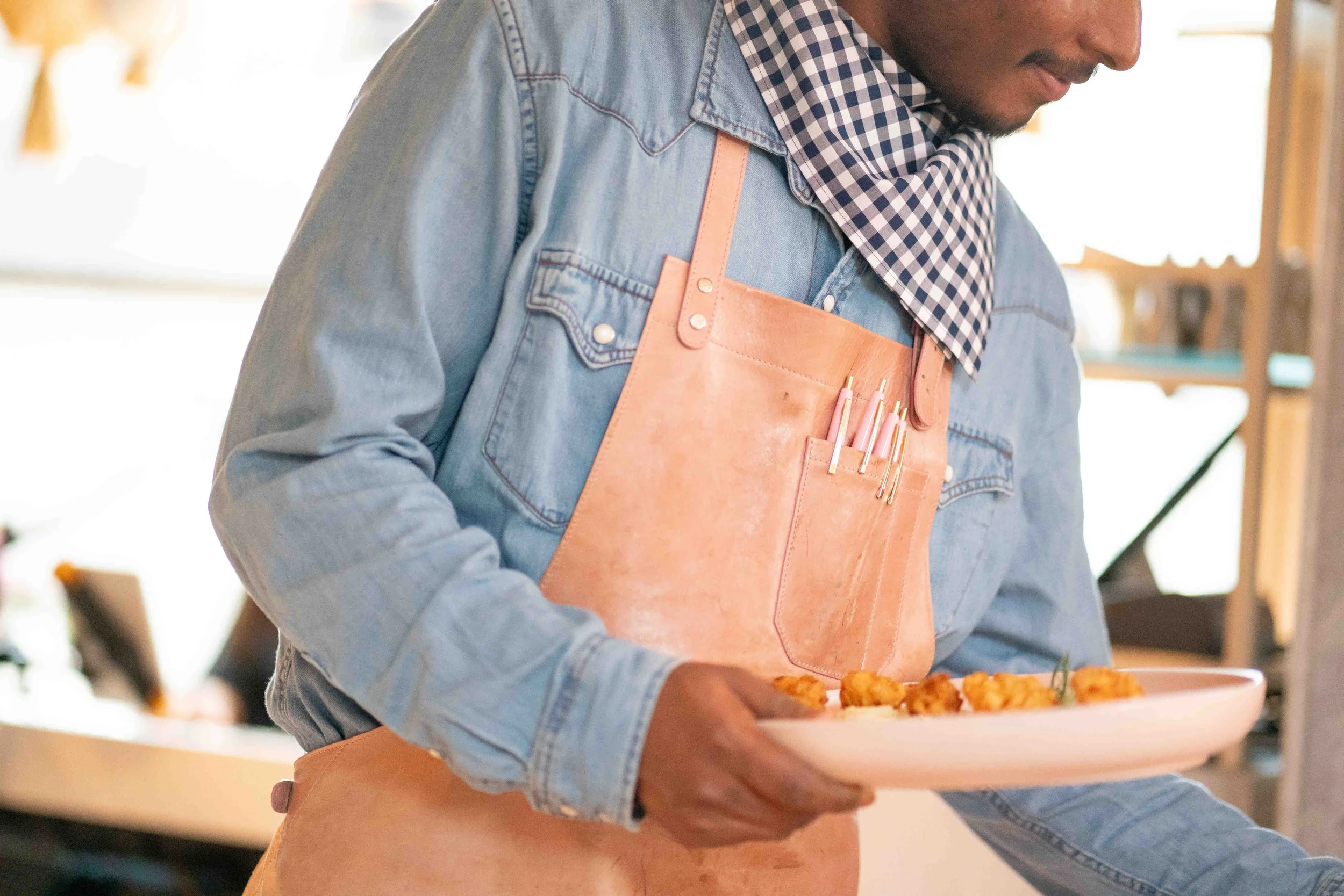 Waiters served bites inspired by Reese's favorite things.JPG
