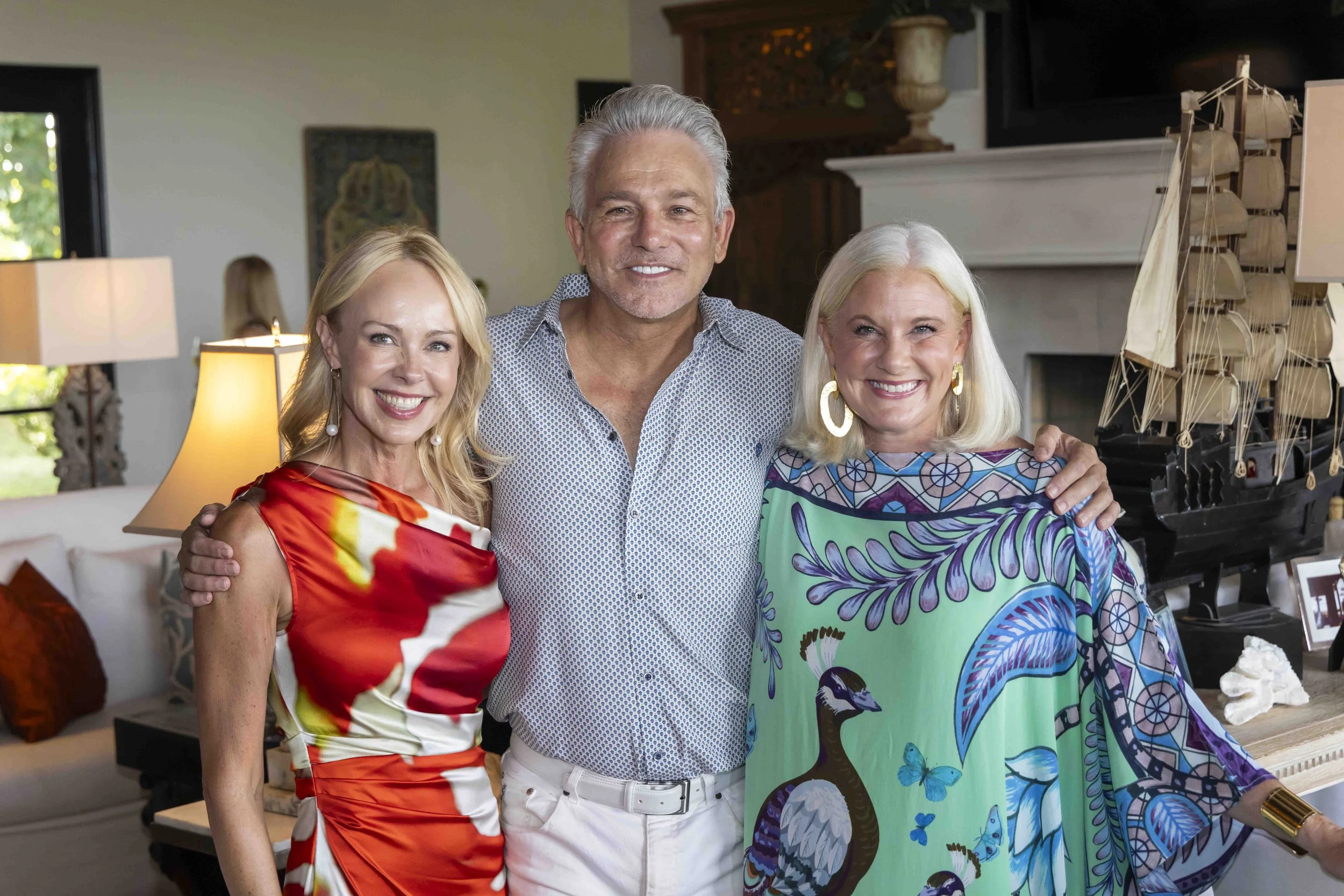 Co-Chair Angela Bostelman-Kaczmarek, Host Fletcher Foster, Co-Chair Anne Elizabeth McIntosh.JPG