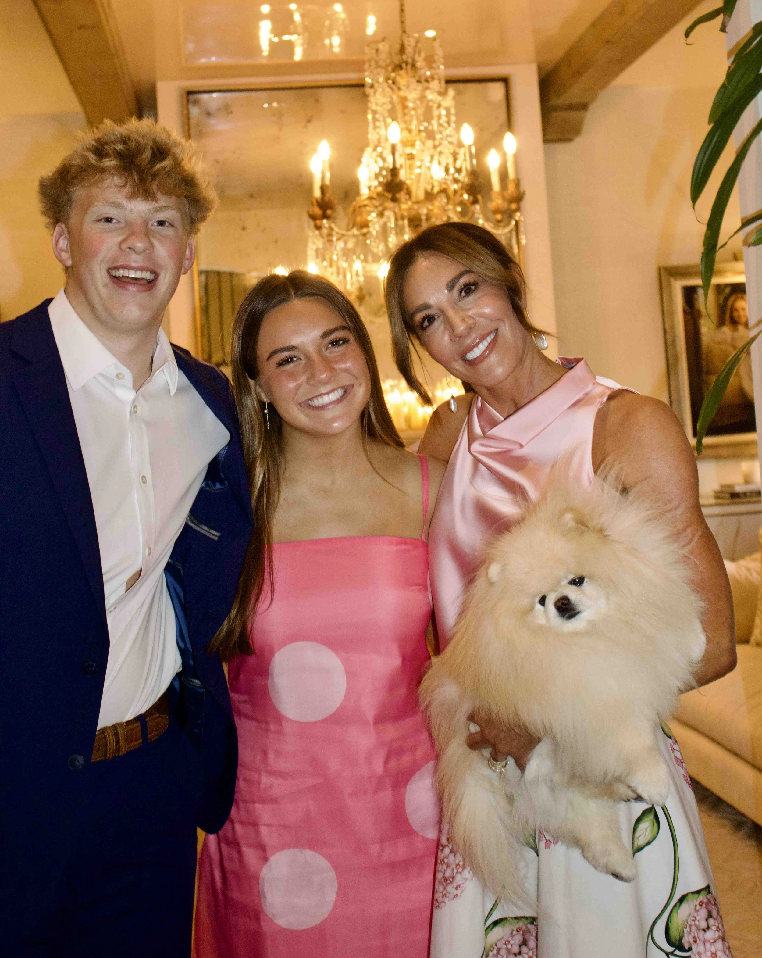 Hostess Kelly Crockett holding Theo with Stephanie Crockett and Luke.JPEG