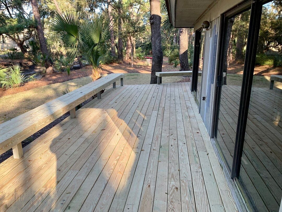 Check out this deck resurface we just finished in Hilton Head Plantation! ➡️➡️ Swipe to see the before!

You may remember this deck from our story where we had to replace most of the framing. We also repaired some of the siding in areas where it was 
