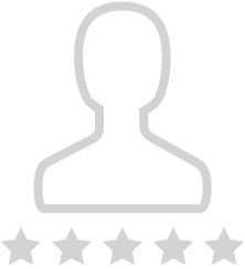 Blank user profile icon with five-star rating below it.