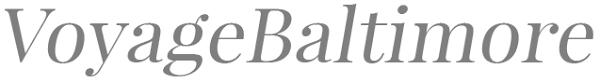VoyageBaltimore logo in gray text