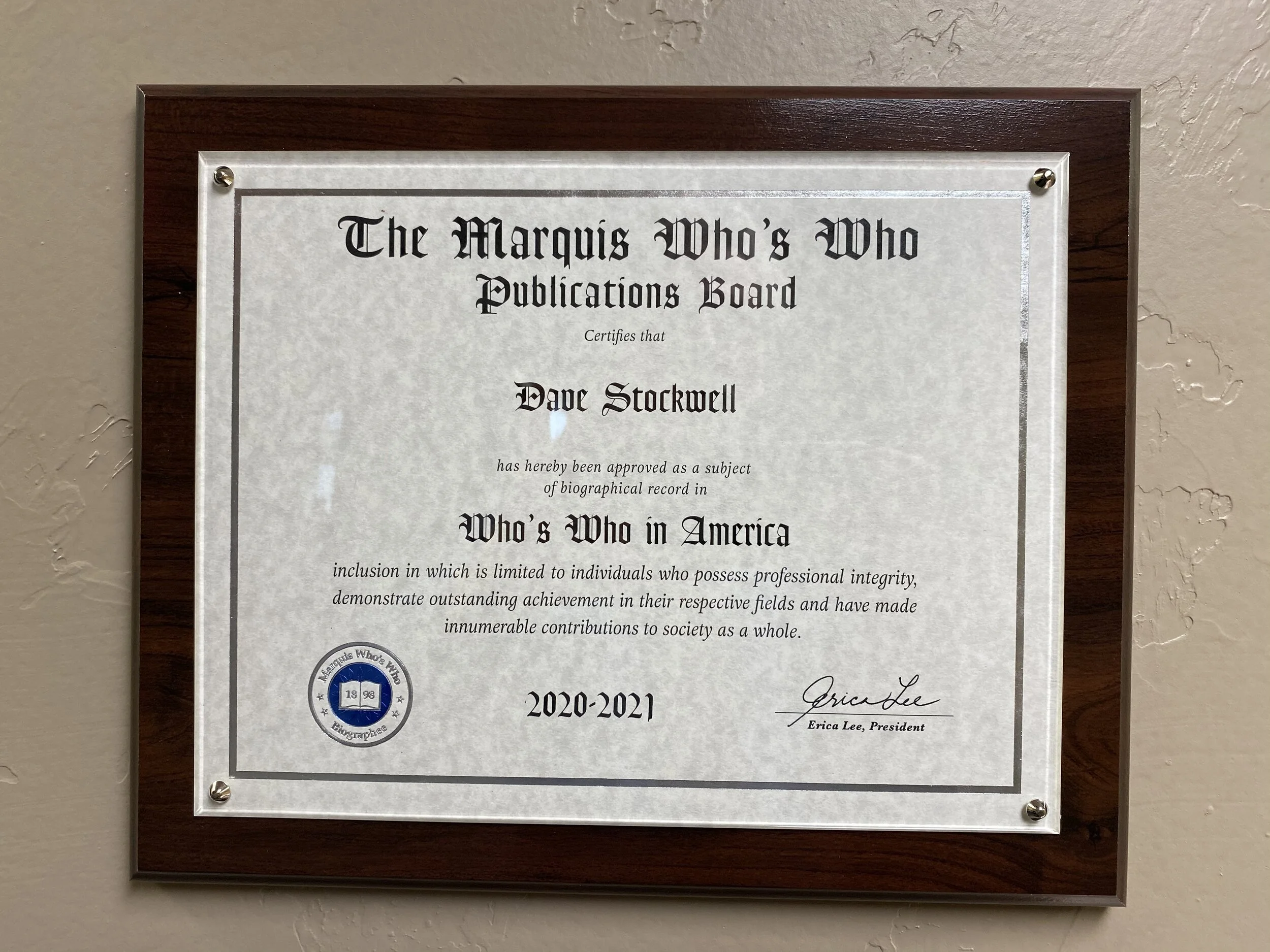 Whos' Who of America for 2020-2021