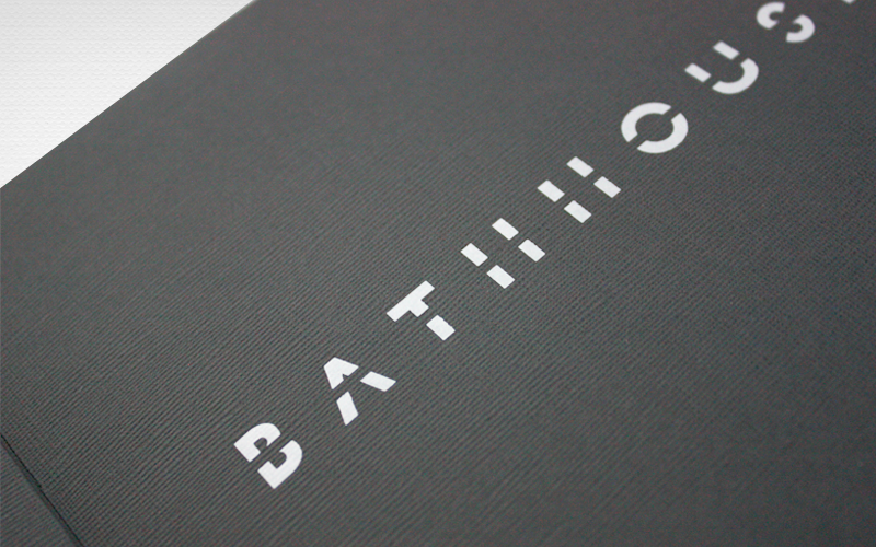 Bathhouse Spa Brochure - Eames canvas White Foil