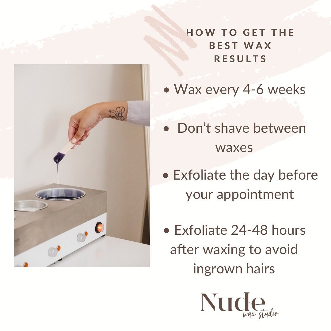 Here are some tips on how to achieve the best wax results. 

Your hair must be a quarter of an inch in length, which is about 3 to 4 weeks of growth.

Please do NOT shave or use any other hair removing product. This makes the hair resistant to future