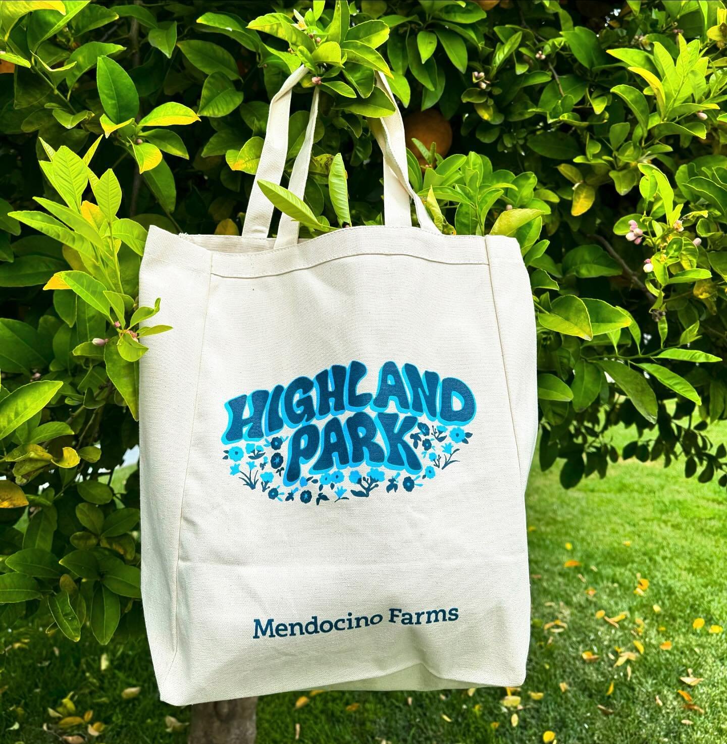 i have some totes to giveaway! This was one of the designs I worked on for @mendocinofarms in Highland Park that was repurposed for a free tote that was gifted to customers opening day. I received a few and want to send them out to whomever will appr
