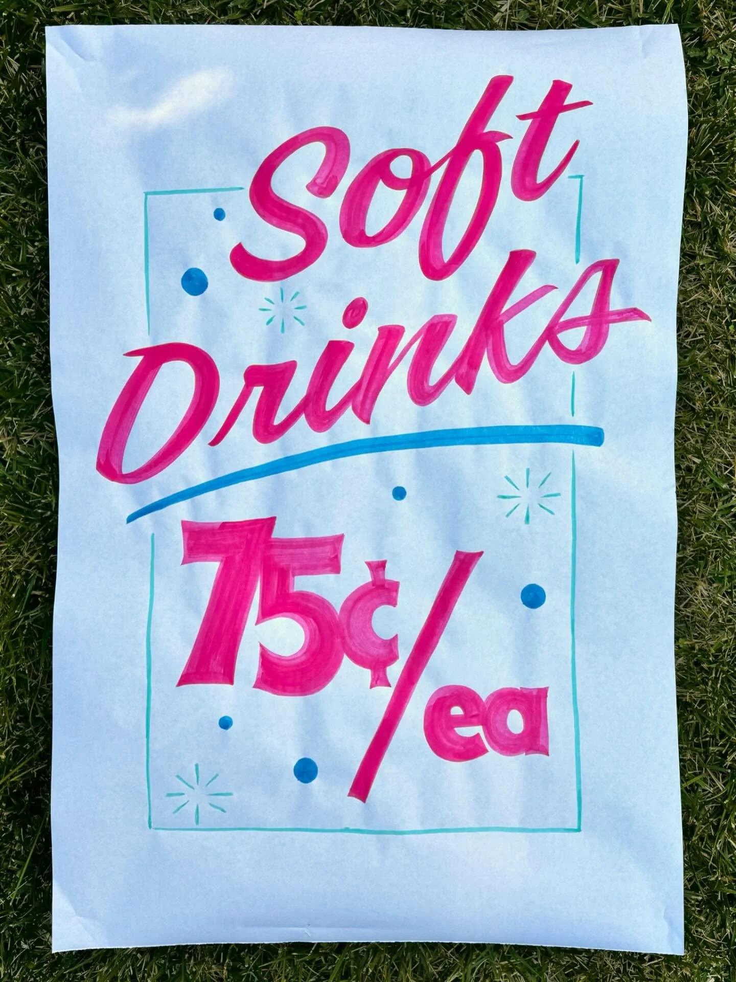Made some crinkly paper signs FINALLY for @grocerysigns The theme is summertime + my bonus sign, what&rsquo;s always on my mind
