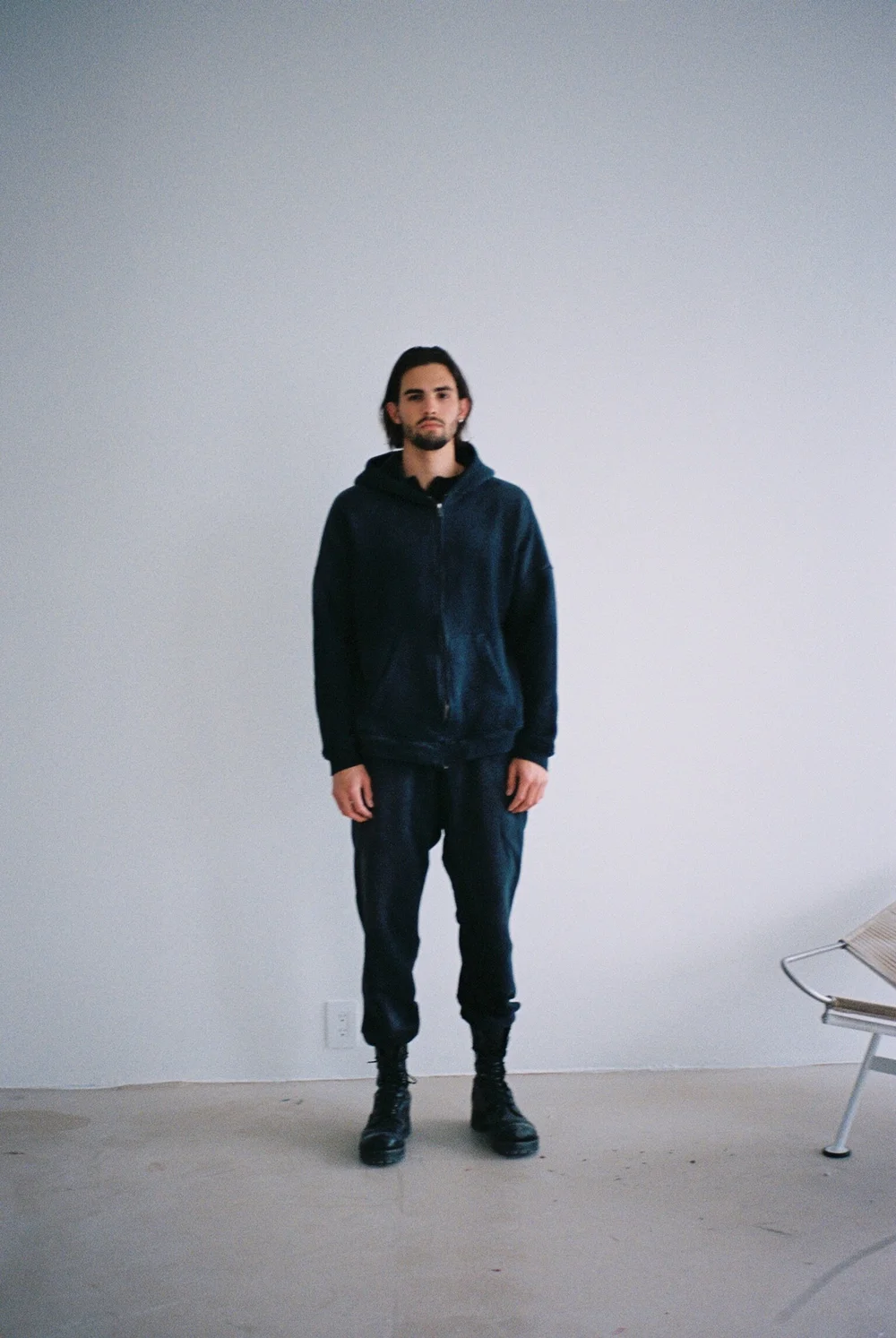 OJIGOJI OVERSIZED ZIP-UP HOODIE AGED BLACK — MOOJIMOOJI
