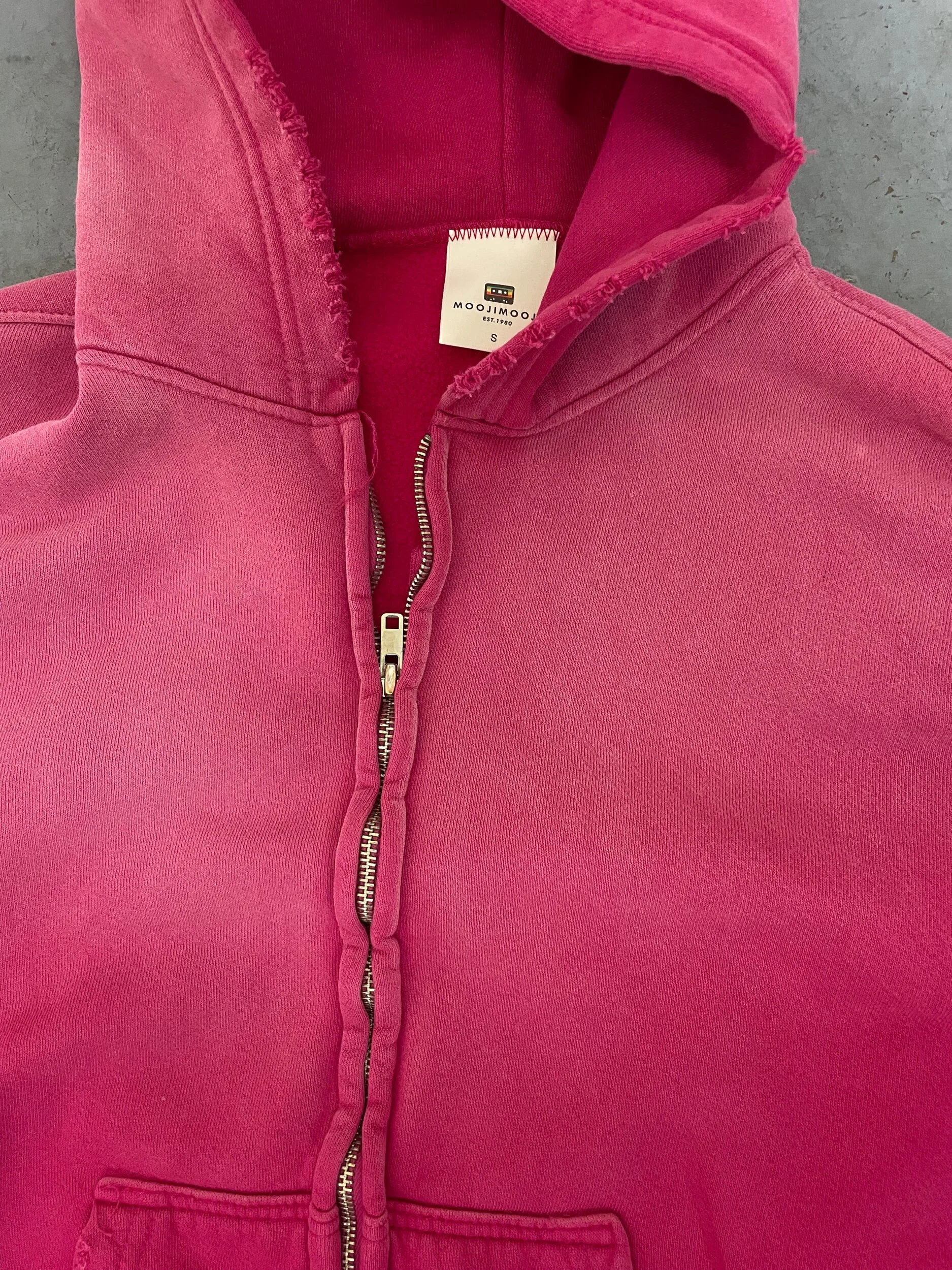 OVERSIZED ZIP UP HOODIE / AGED RED — MOOJIMOOJI