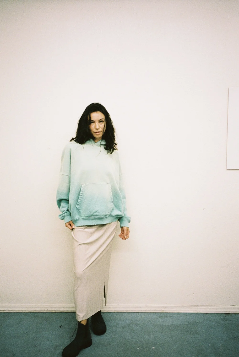OVERSIZED CROP HOODIE AGED MINT — MOOJIMOOJI