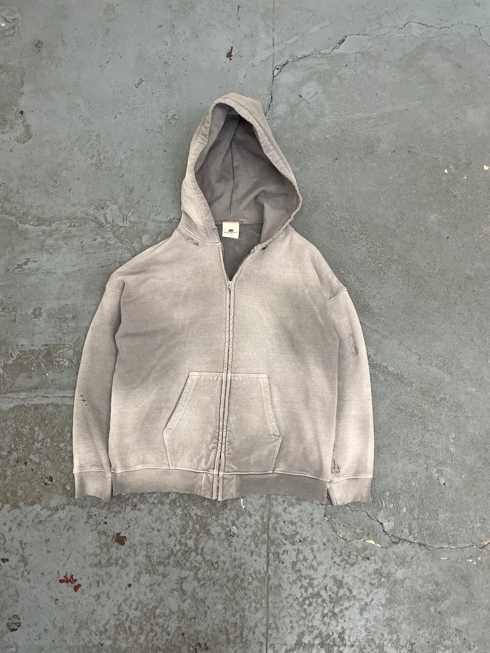 OVERSIZE ZIP-UP HOODIE AGED GREY — MOOJIMOOJI