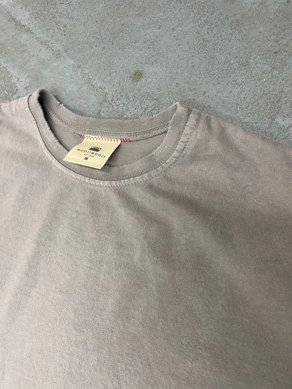 OVERSIZE CROP T-SHIRTS AGED TAUPE GREY — MOOJIMOOJI