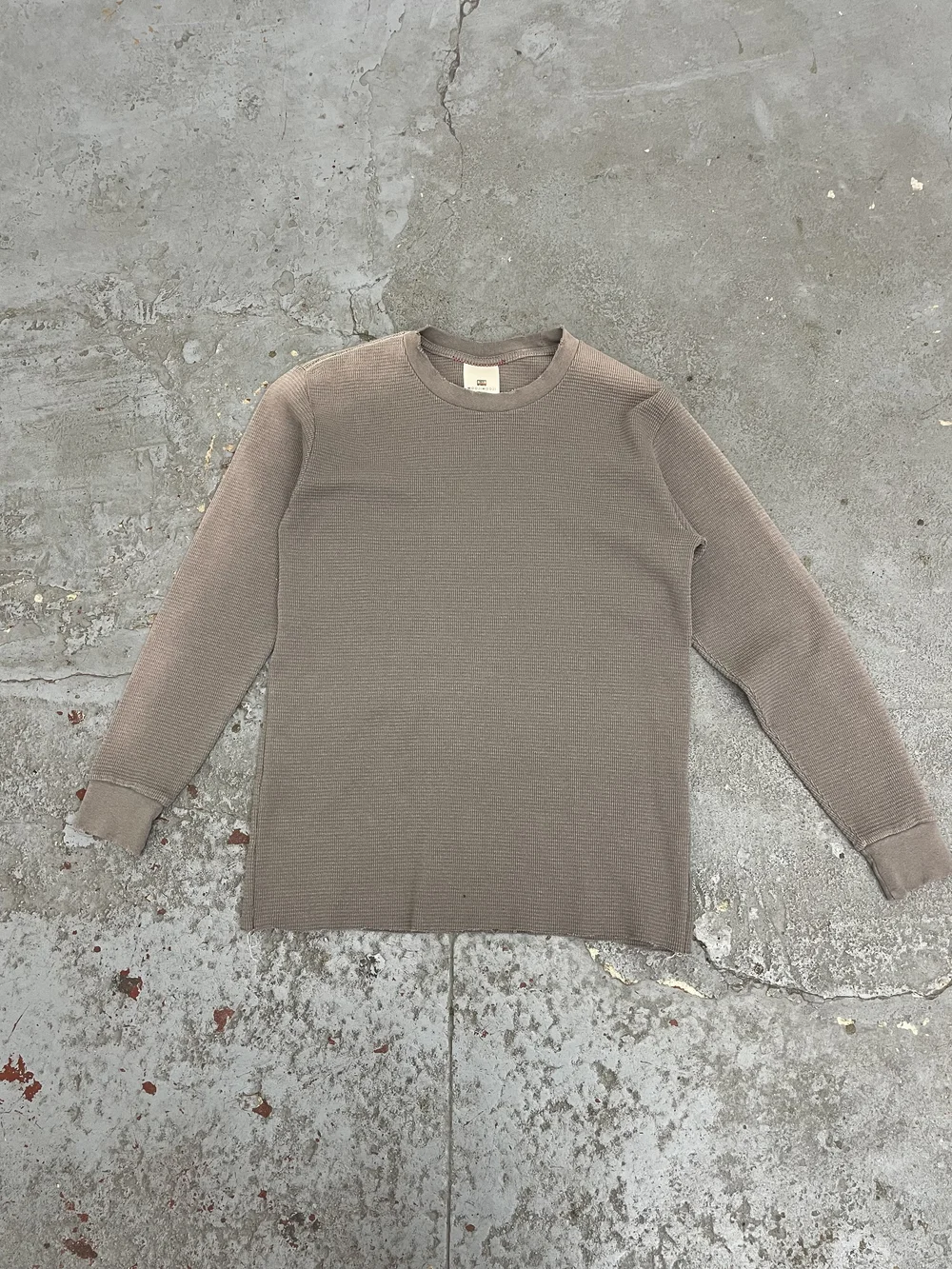 CLASSIC WAFFLE THERMAL SHIRT / AGED TAUPE GREY — MOOJIMOOJI