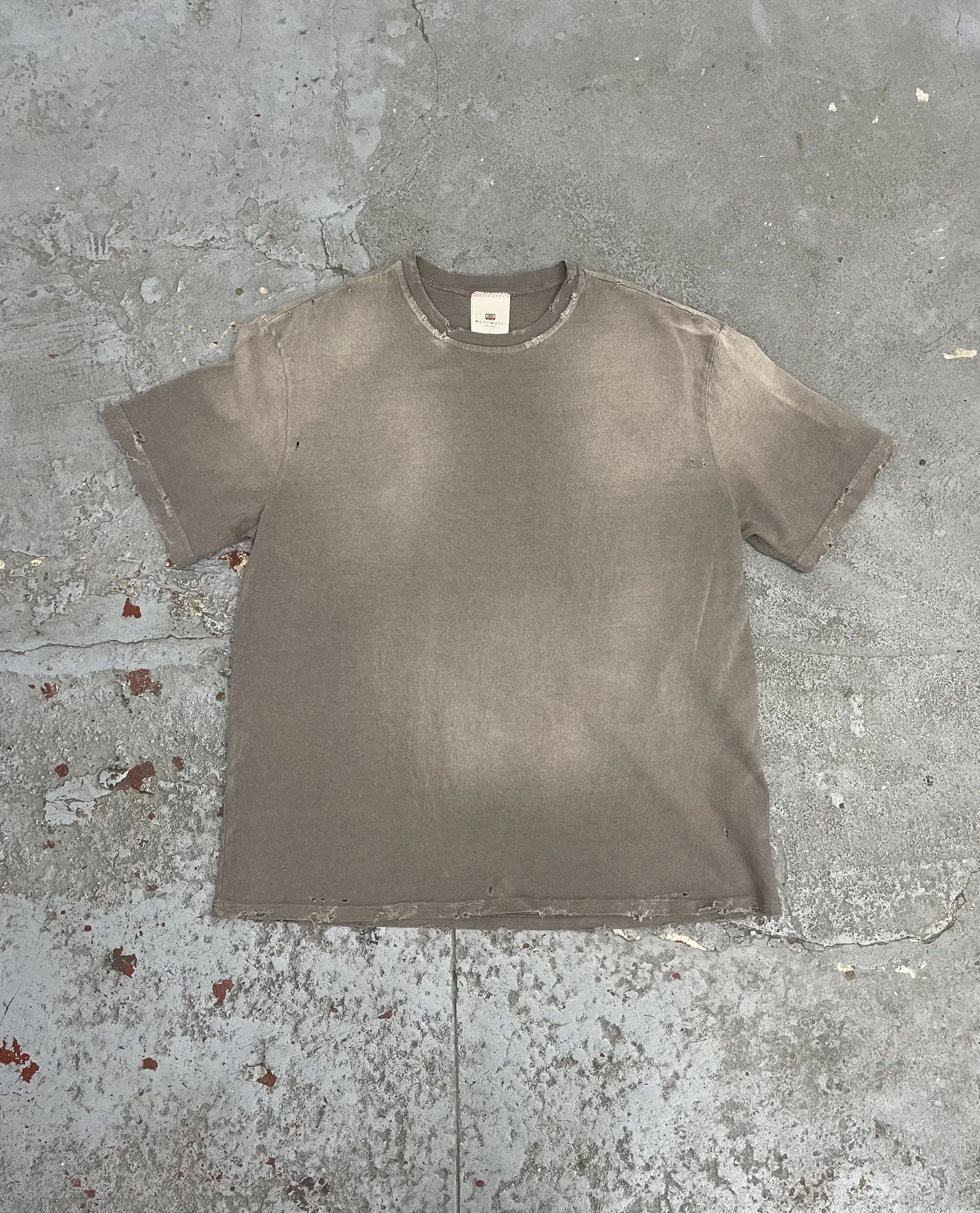 OVERSIZED CROP T-SHIRTS VINTAGE TAUPE GREY — MOOJIMOOJI