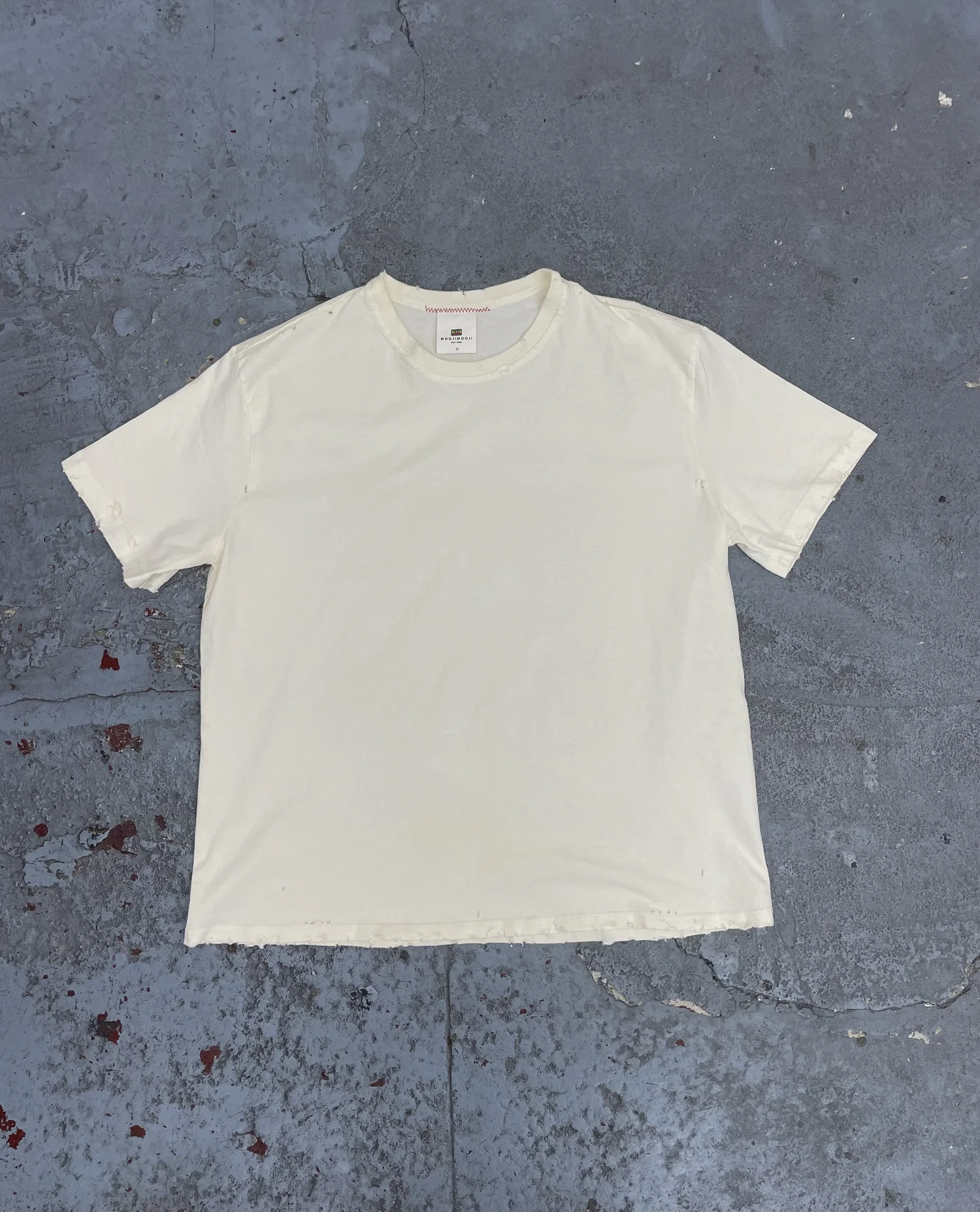 OVERSIZED CROP T-SHIRTS VINTAGE CREAM — MOOJIMOOJI