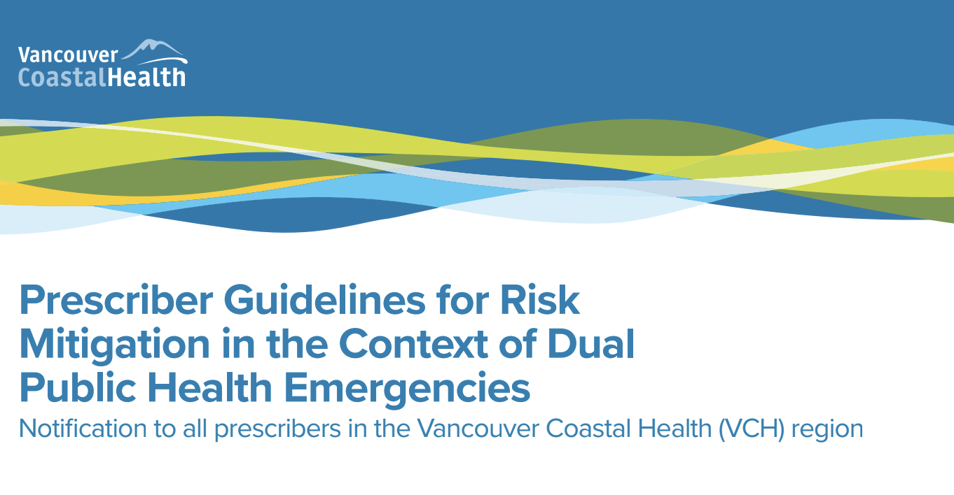 Prescriber Guidelines for Risk Mitigation in the Context of Dual Public Health Emergencies