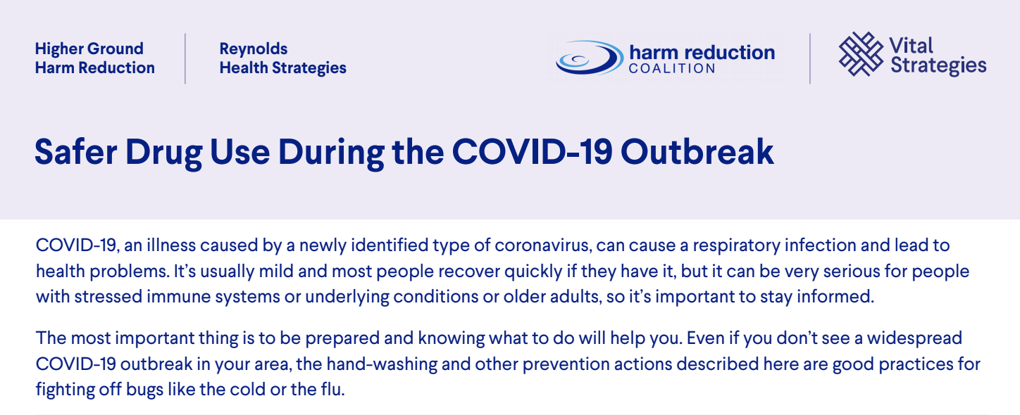 Safer Drug Use During the COVID-19 Outbreak