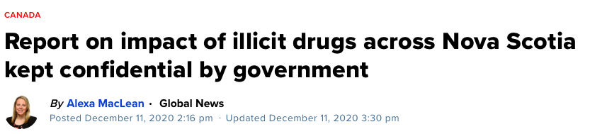 Report on impact of illicit drugs across Nova Scotia kept confidential by government