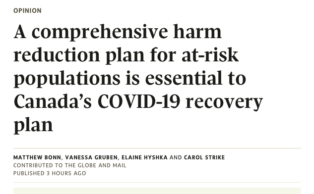 A comprehensive harm reduction plan for at-risk populations is essential to Canada’s COVID-19 recovery plan