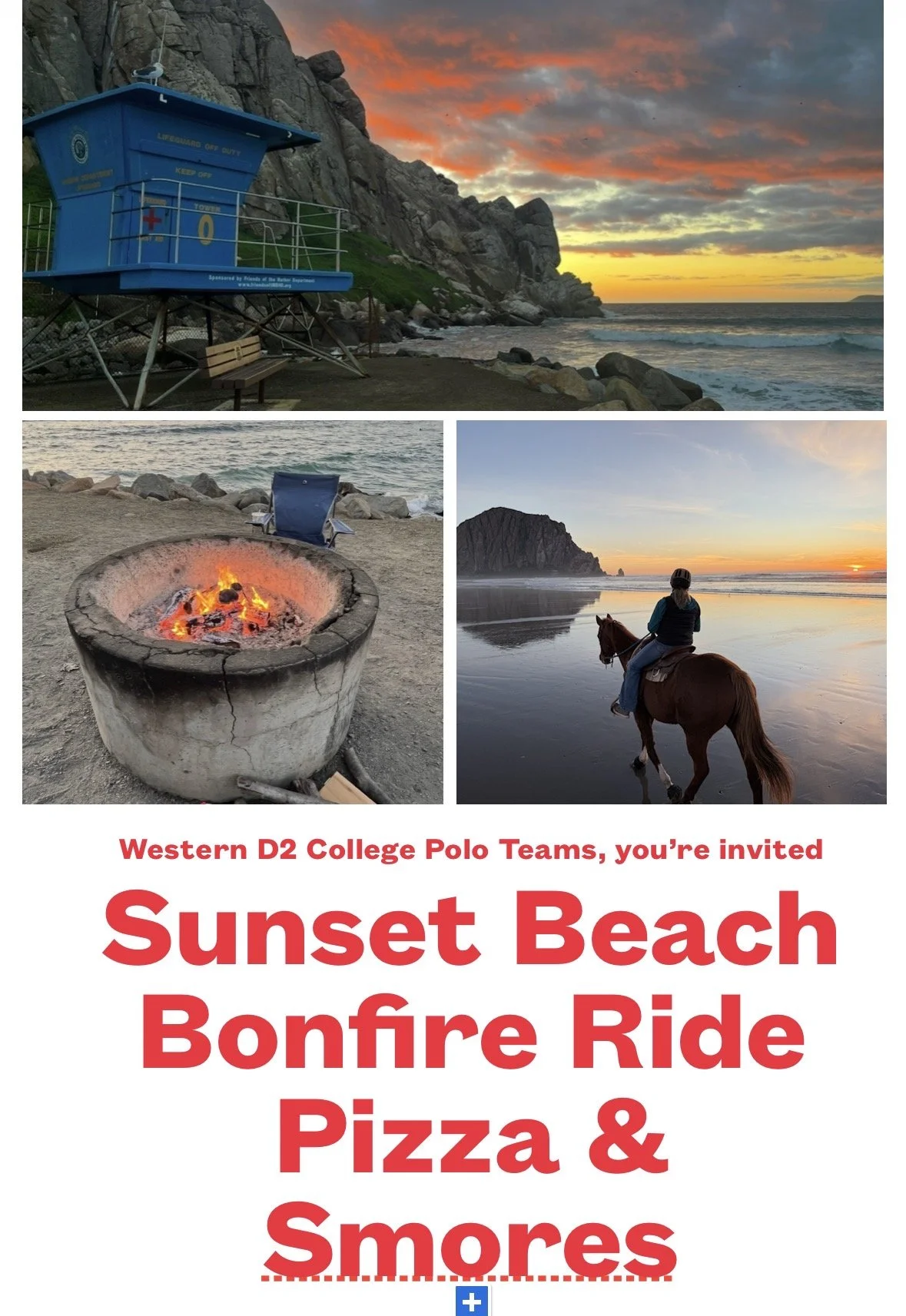 FRIDAY SUNSET MORRO BAY BONFIRE - CAL POLY FUNDRAISER