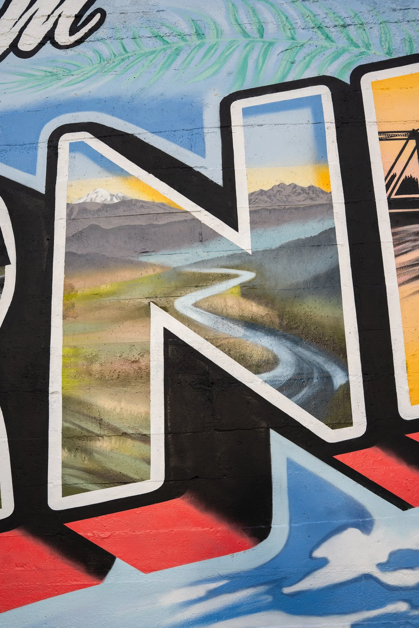 Greetings from Ferndale Mural 2025 (N Detail)