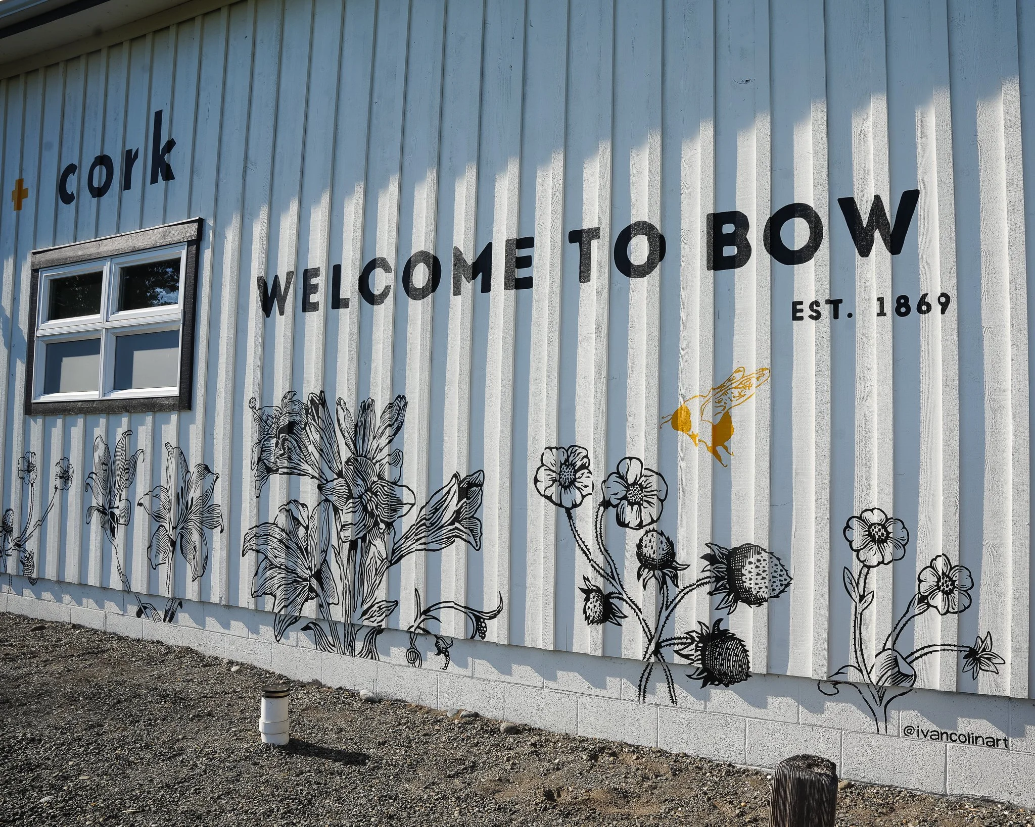 Cob + Cork Mural Welcome to Bow (2023)