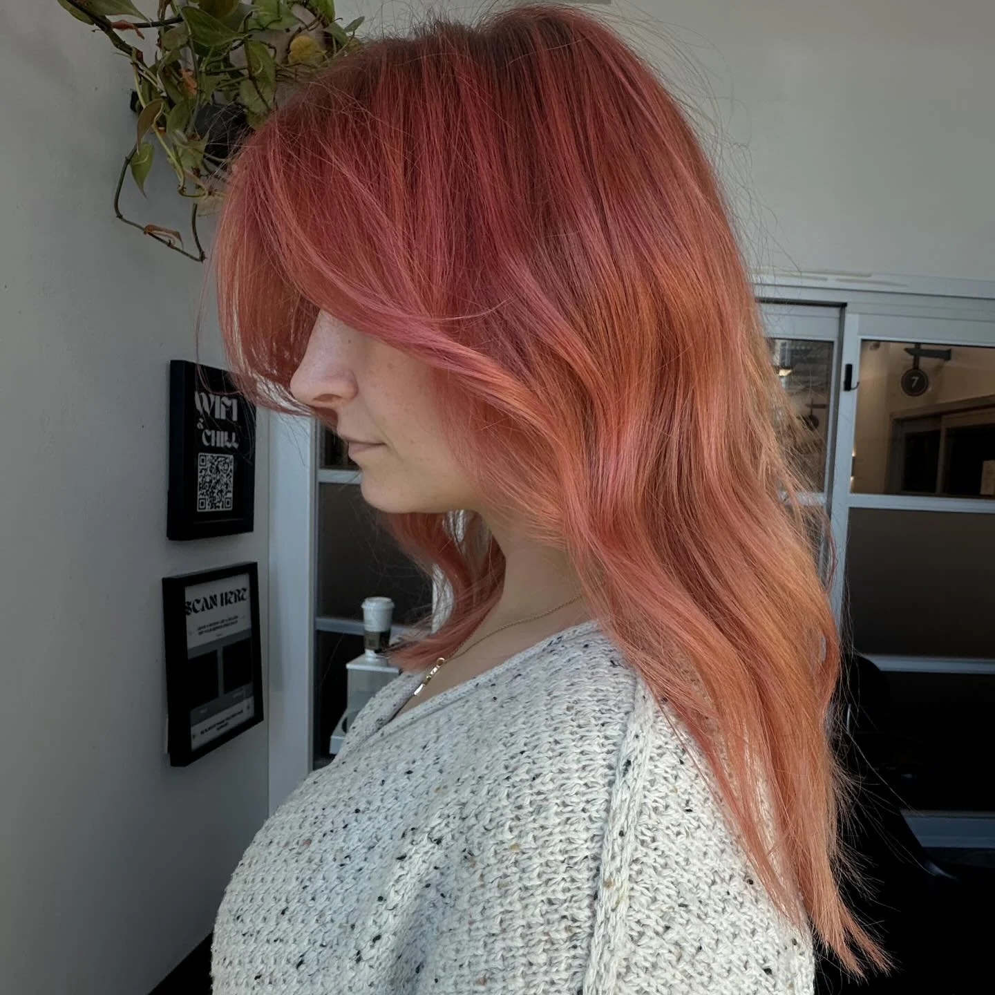 C a r o l i n e

Lightend through ends and used all @schwarzkopfpro Igora royal for her pink tones. 
We usually make the most natural strawberry blonde redhead girl but this is SO fun and life&rsquo;s short. Let&rsquo;s just have fun guys 🥰