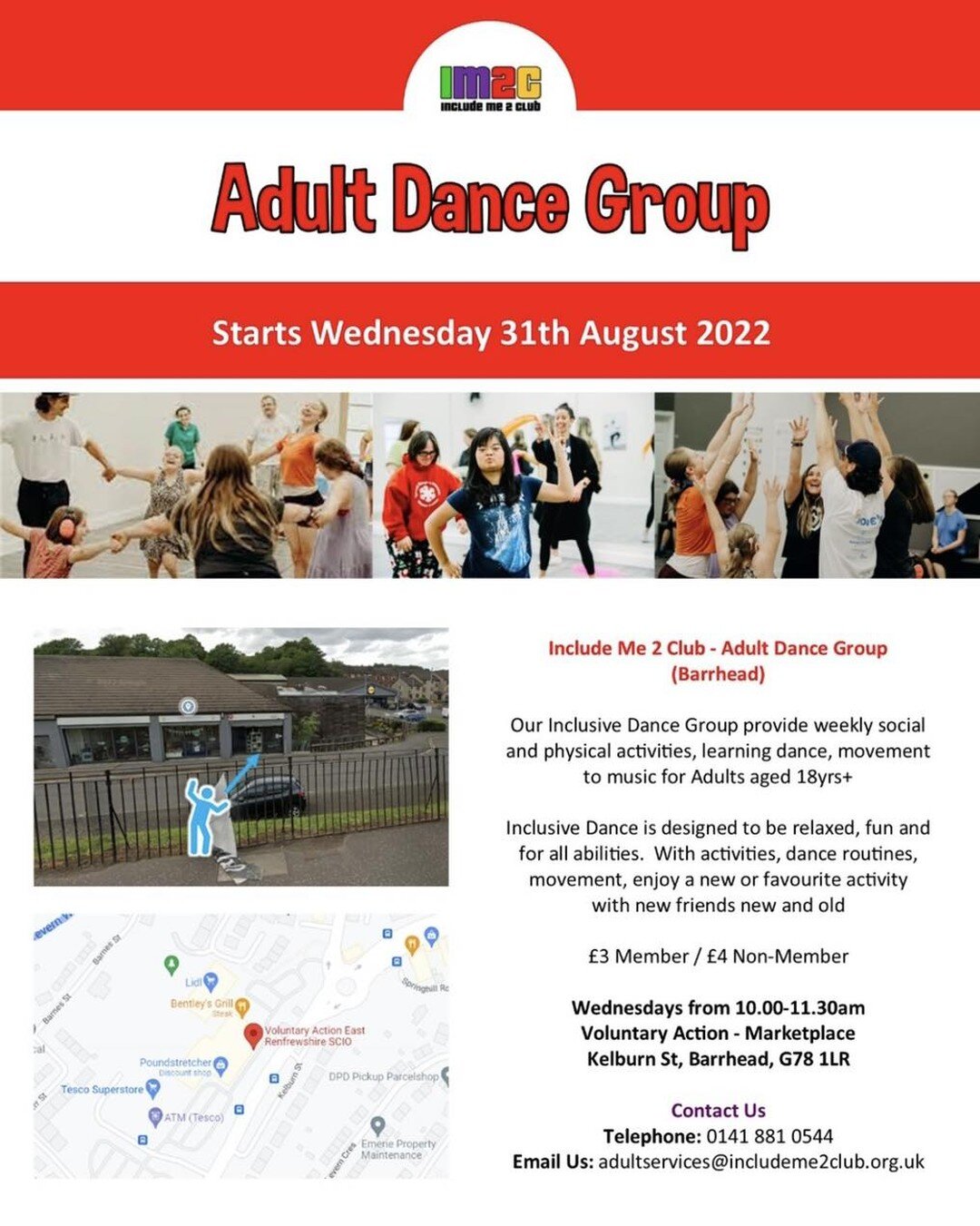 ❤️ Adult Dance Club - Starting 31st August ❤️

Our inclusive dance group will provide weekly social and physical activities. Learning dance and movement to music for adults 18+! 💃

Inclusive dance is designed to be relaxed, fun and for all abilities