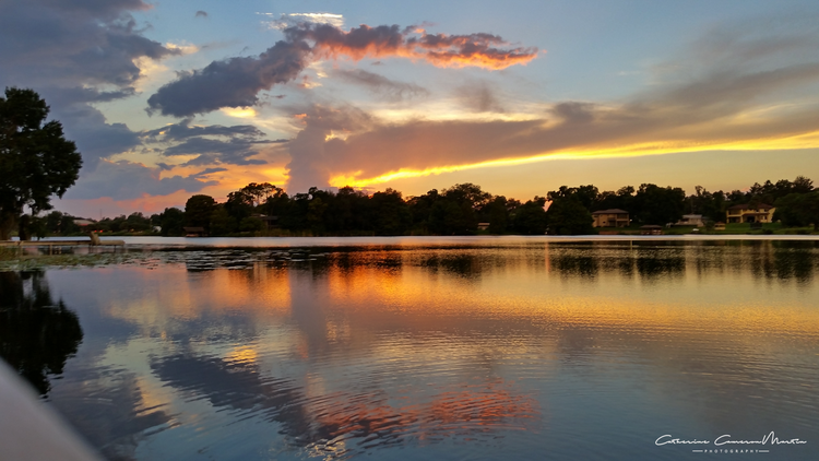 Sunset over the Lake at Sweetbriar.