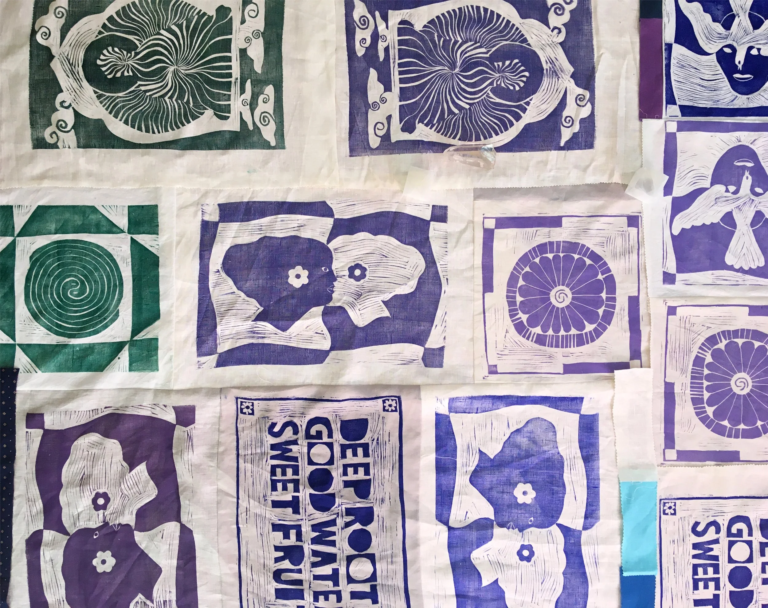 Printed Fabric Pieces