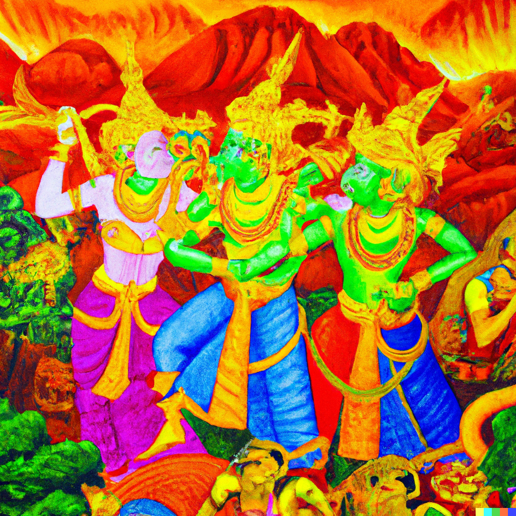 DALL·E 2023-03-02 20.09.47 - ramayana scene from hindu mythology in bright fauvism painting.png