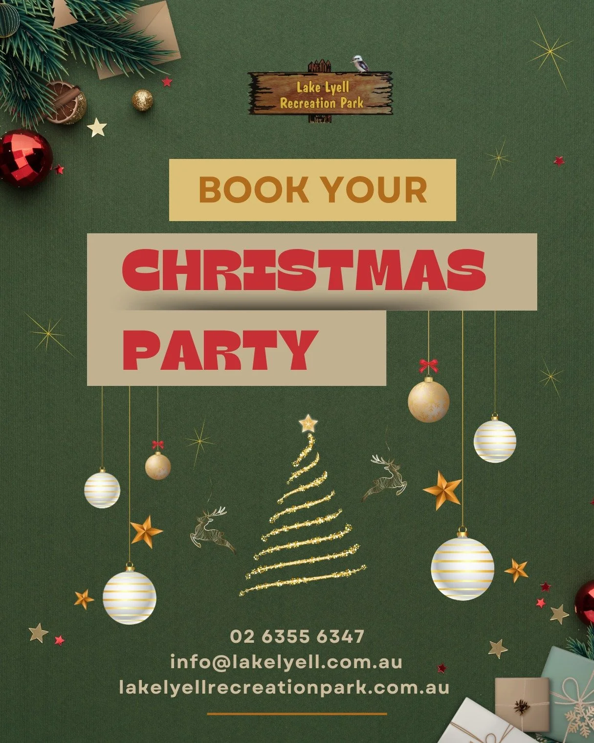 Looking for the perfect Christmas Party venue? Celebrate lakeside this year at Lake Lyell Recreation Park!

Our private BBQ area offers:
✨ Space for up to 70 guests
🔥 A large outdoor fire pit
🍖 Gas BBQ and undercover seating
Make your end-of-year c