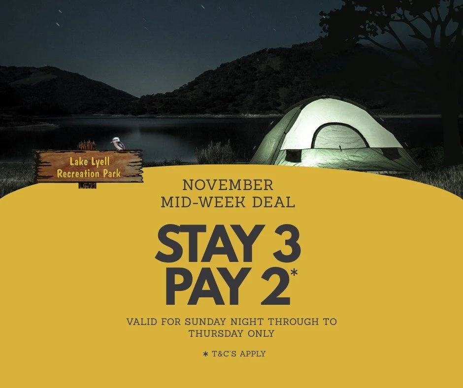 🎉 Midweek just got better!

Escape the crowds and enjoy three peaceful nights by the lake &mdash; while only paying for two! 🌿

Whether it&rsquo;s fishing at sunrise, a quiet cup of coffee by the water, or a midweek reset in nature, your perfect es