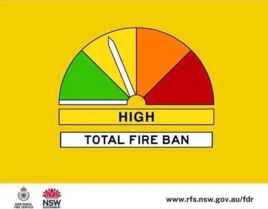 Due to hot, dry and windy conditions forecast for the Lithgow region,  a HIGH Fire Danger Rating and TOTAL FIRE BAN has been declared by the NSW Rural Fire Service  for the Central Ranges for tomorrow Saturday the 10th of January, 2026.

During a Tot