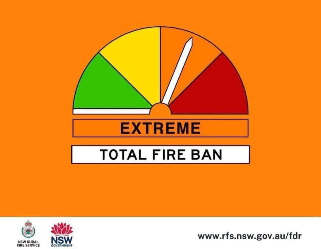 Due to dry and windy conditions forecast for the Lithgow region, an Extreme Fire Danger Rating and TOTAL FIRE BAN has been declared by the NSW Rural Fire Service for the Central Ranges for today Monday the 2 February, 2026.

During a Total Fire Ban y