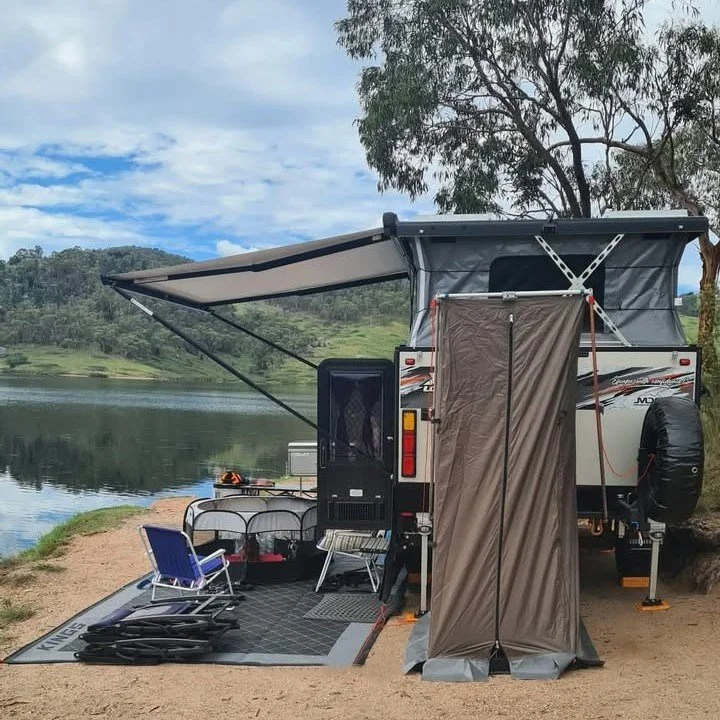 We love it when our campers share pics with us of their camp set-ups, pooches and their catches from their stay with us! A big shout-out to our return camper Ted Brennan for allowing us to share his pics of his recent stay out on campsite No.39!

And