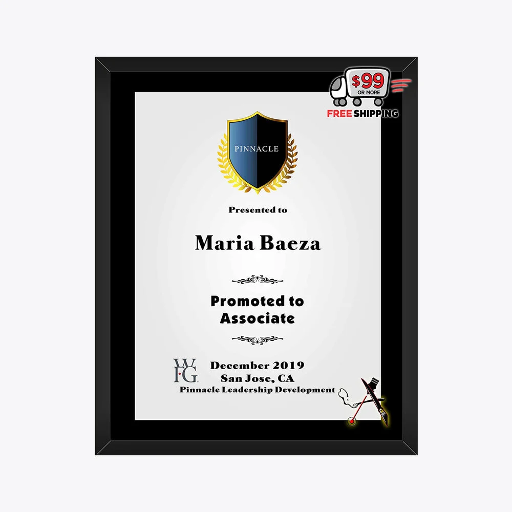 WFG Promotional Plaques- Your Own Team Associate, Senior Associate ...