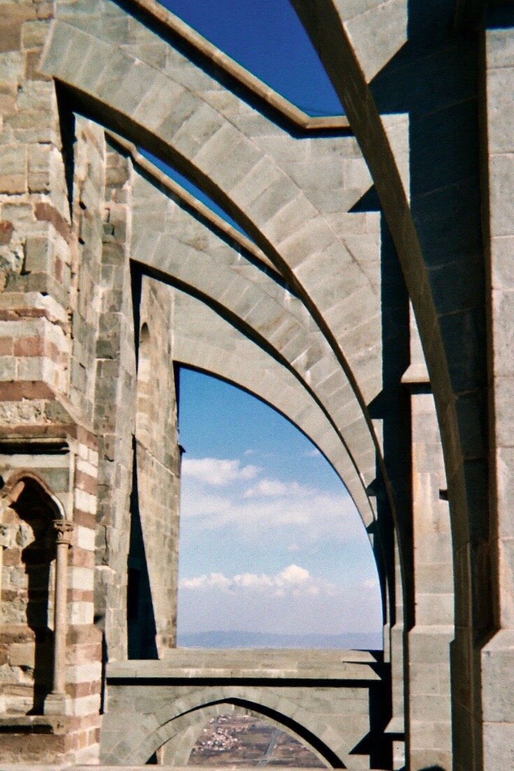View from the Sacra di San Michele, Mount Pirchiriano, Torino, Italy