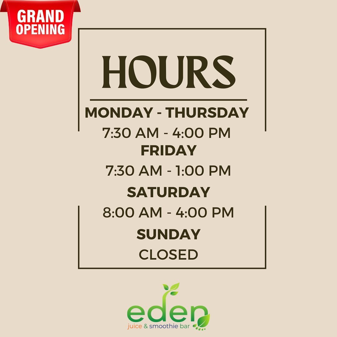 Our hours for this week! Please note the change in Friday&rsquo;s hours.

Also check Google for the most updated hours 😉